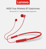 Lenovo Słuchawki bezprzewodowe HE05 - Smart Touch Control TWS Słuchawki Bezprzewodowe słuchawki Bluetooth 5.0 Czerwone