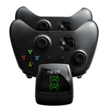 mimd Ladestation für Xbox One X / S Ladestation für Controller - Dual-Ladestation mit 2x wiederaufladbarem Akku