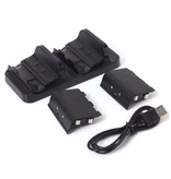 Stuff Certified® Ladestation für Xbox One Ladestation für Controller - Doppelte Ladestation mit 2x wiederaufladbarem Akku