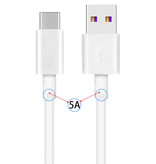 Huawei USB-C-Ladekabel 5A - Schnellladegerät-Datenkabel Android 1 Meter Schwarz