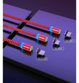 USLION Cable de carga magnético USB-C de 2 metros tipo C - Cable de datos de cargador de nylon trenzado Android Negro