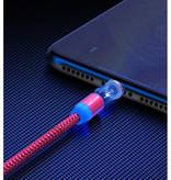 USLION USB-C Magnetic Charging Cable 3 Meter Type C - Braided Nylon Charger Data Cable Android Red