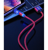 USLION Micro-USB Magnetic Charging Cable 2 Meter - Braided Nylon Charger Data Cable Android Red