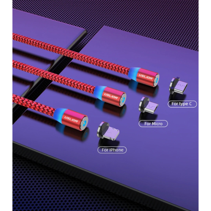 Magnetic Micro USB cavo di ricarica di 3 metri di nylon intrecciato Charger