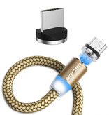 USLION Cable de carga magnético micro-USB de 1 metro - Cable de datos de cargador de nylon trenzado Android Gold