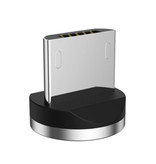 USLION Micro-USB Magnetic Ladekabel 1 Meter - Geflochtenes Nylon Ladegerät Datenkabel Android Silber