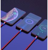 USLION iPhone Lightning Magnetic Ladekabel 2 Meter - Geflochtenes Nylon Ladegerät Datenkabel Android Red