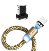 USLION Cable de carga magnético Lightning para iPhone de 1 metro - Cable de datos de cargador de nailon trenzado Android Gold