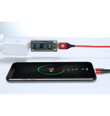 FLOVEME Magnetyczny kabel ładujący USB-C 2 metry Typ C - pleciony nylonowy kabel do ładowania danych Android Czarny