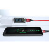 FLOVEME USB-C Magnetladekabel 2 Meter Typ C - Geflochtenes Nylon-Ladekabel Android Red
