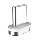 FLOVEME Cavo di ricarica magnetico USB-C 2 metri di tipo C - Cavo dati per caricabatterie in nylon intrecciato Android Silver