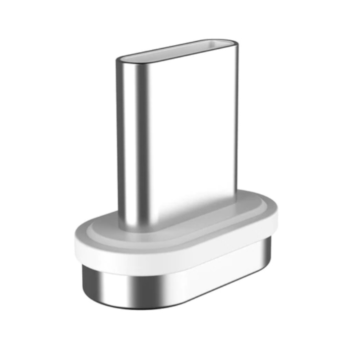 FLOVEME Cable de Carga Magnético USB-C 2 Metros Tipo C - Cargador de Nylon Trenzado Cable de Datos Android Plata