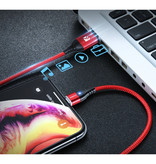 FLOVEME Micro-USB Magnetic Charging Cable 2 Meter - Braided Nylon Charger Data Cable Android Red