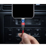 FLOVEME Magnetyczny kabel do ładowania micro-USB 1 metr - kabel do ładowania w oplocie z nylonu Android czerwony