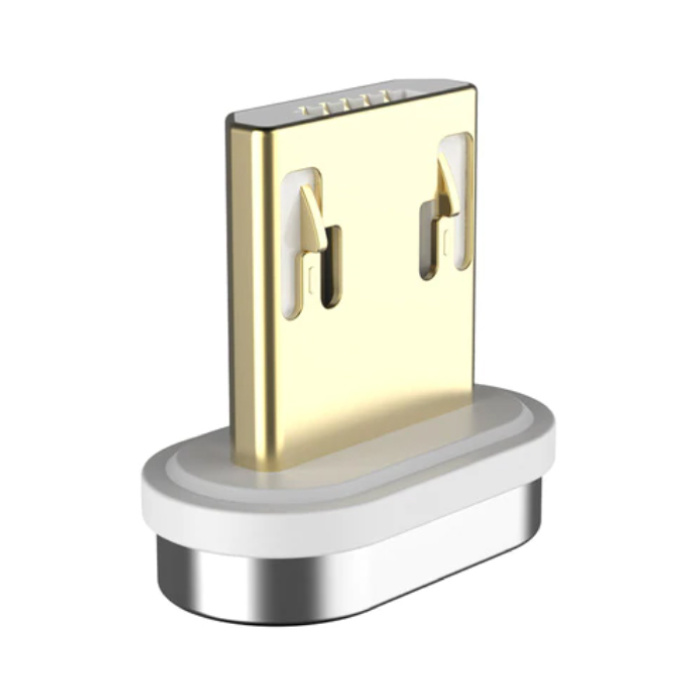 FLOVEME Câble de charge magnétique micro-USB 2 mètres - Câble de données de chargeur en nylon tressé Android blanc