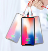 FLOVEME Cavo di ricarica magnetico per iPhone Lightning 2 metri - Cavo dati per caricabatterie in nylon intrecciato Android Rosso