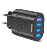 USLION Quad 4x Port USB Stekkerlader - Quick Charge 3.0 Muur Oplader Wallcharger AC Thuislader Adapter