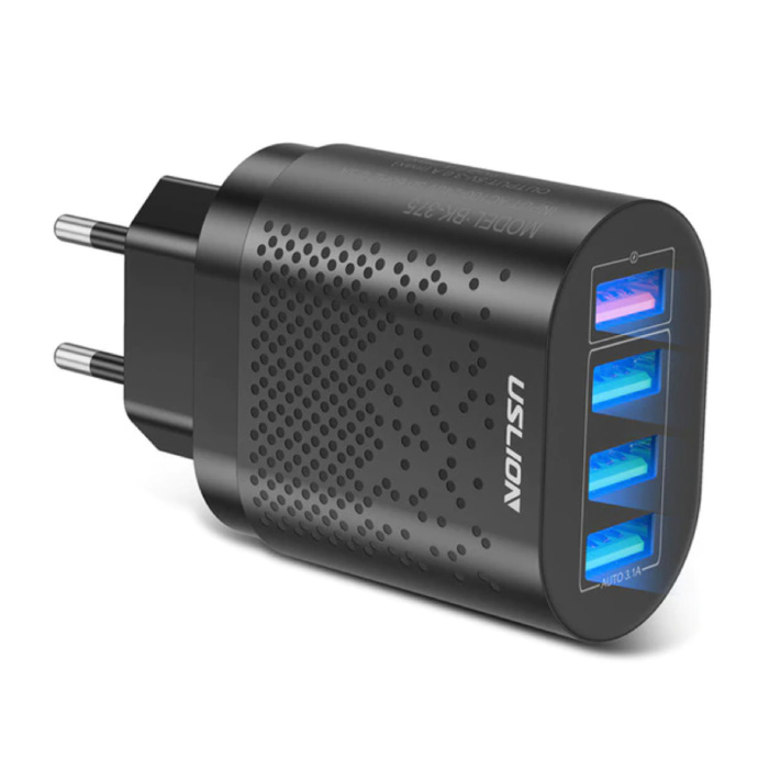 Caricatore con presa USB quadrupla porta 4x - Caricabatteria da parete a ricarica rapida 3.0 Caricabatteria da muro Adattatore per caricabatterie da casa CA.