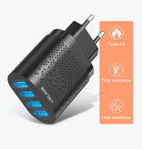 USLION Caricatore con presa USB Quad 4x Port 48W - Caricatore da muro Quick Charge 3.0 Caricabatterie da muro Adattatore per caricatore CA da casa Bianco