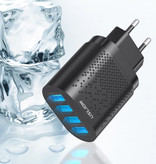 USLION Quad 4x Port 48W USB Stekkerlader - Quick Charge 3.0 Muur Oplader Wallcharger AC Thuislader Adapter Wit