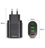 USLION Caricatore con presa USB Quad 4x Port 48W - Caricatore da muro Quick Charge 3.0 Caricabatterie da muro Adattatore per caricatore CA da casa Bianco