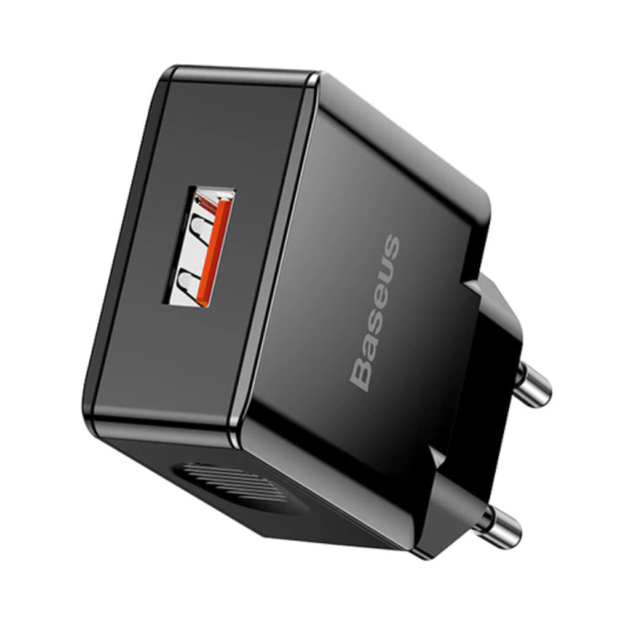 Cargador de enchufe USB de carga rápida - Cargador de pared de carga rápida 3.0 Cargador de pared Adaptador de cargador de CA para el hogar Negro