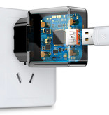 Baseus Cargador de enchufe USB de carga rápida - Cargador de pared de carga rápida 3.0 Cargador de pared Adaptador de cargador de CA para el hogar Blanco