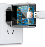 Baseus Caricatore con presa USB a carica rapida - Caricatore da muro a carica rapida 3.0 Caricabatteria da muro Adattatore per caricabatteria da casa CA Bianco
