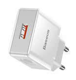 Baseus Schnellladung USB-Stecker-Ladegerät - Schnellladung 3.0 Wandladegerät Wandladegerät AC Home Ladegerät Adapter Weiß