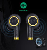 Bluedio Écouteurs sans fil à particules TWS contrôle du bouton Bluetooth 5.0 écouteurs intra-auriculaires sans fil écouteurs écouteurs noir