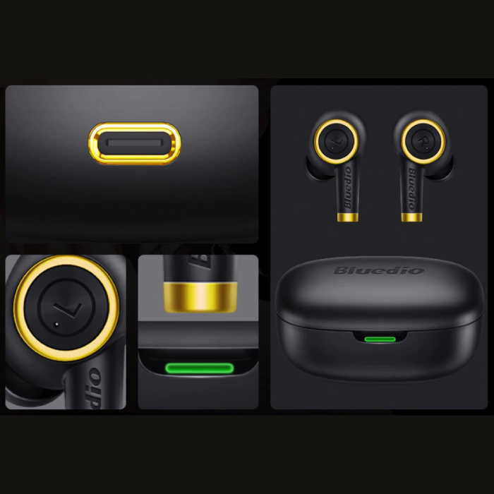 Bluedio Particle Draadloze Oortjes TWS Button Control Bluetooth 5.0 Ear Wireless Buds Earphones Earbuds Oortelefoon Zwart