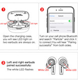 Bluedio Écouteurs sans fil à particules TWS contrôle du bouton Bluetooth 5.0 écouteurs intra-auriculaires sans fil écouteurs écouteurs noir