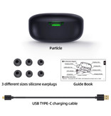 Bluedio Particle Draadloze Oortjes TWS Button Control Bluetooth 5.0 Ear Wireless Buds Earphones Earbuds Oortelefoon Zwart