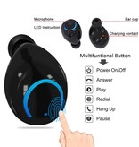 HBQ Auricolari wireless Q18 - Auricolari TWS Auricolari True Touch Control Auricolari Bluetooth 4.2 Auricolari wireless Auricolari Auricolari neri