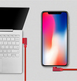 Nohon Kabel do ładowania iPhone Lightning 90 ° - 1 metr - pleciony nylonowy kabel do ładowania danych Android Czarny