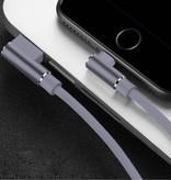 Nohon iPhone Lightning Ladekabel 90 ° - 2 Meter - Geflochtenes Nylon-Ladekabel Android Grey