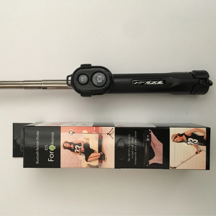 Stuff Certified® Treppiede per selfie con Bluetooth - Treppiede per smartphone senza fili Vlog e treppiede per selfie