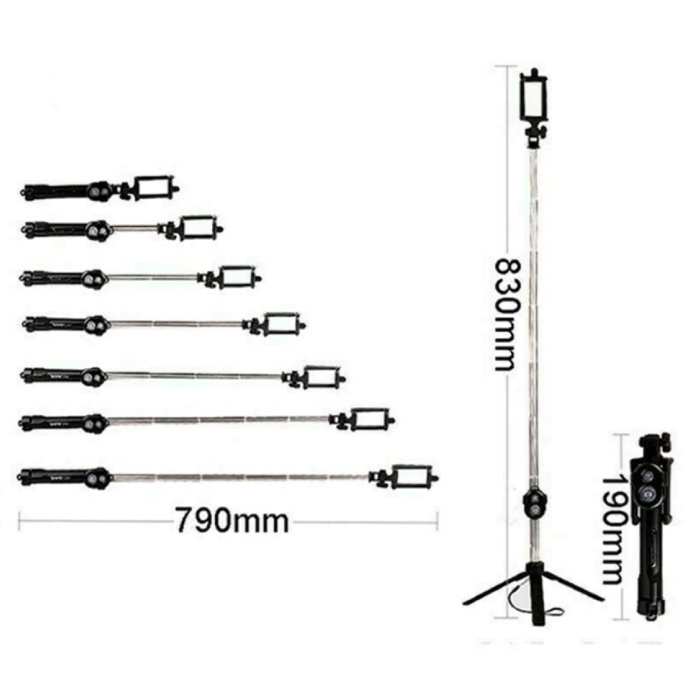 Stuff Certified® Selfie Stick Tripod met Bluetooth - Draadloos Smartphone Vlog Statief en Driepoot Selfiestick Wit