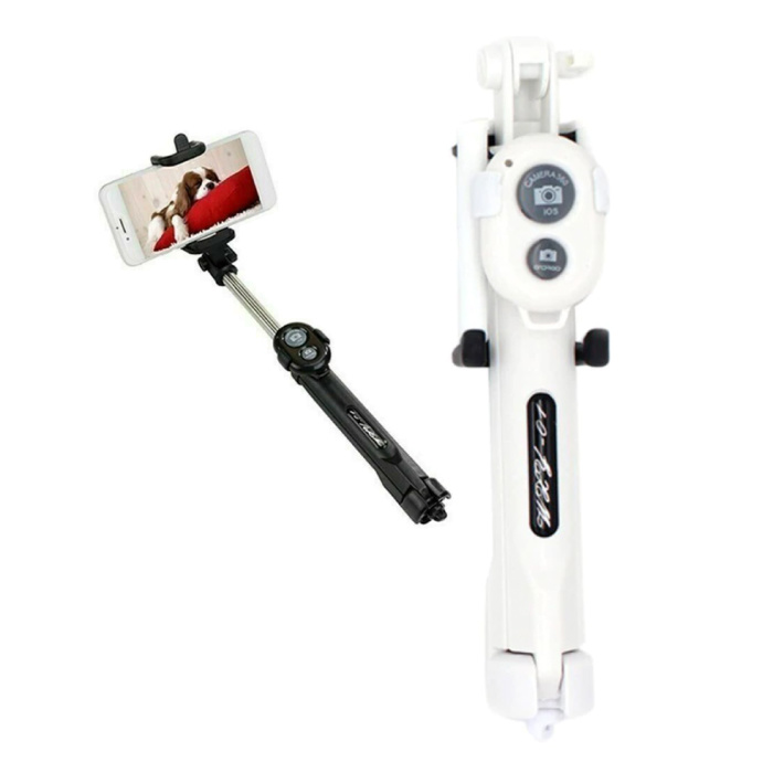 Selfie Stick Stativ mit Bluetooth - Wireless Smartphone Vlog Stativ und Stativ Selfie Stick Weiß