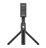 Stuff Certified® Trípode Selfie Stick con Bluetooth - Trípode y trípode Vlog para teléfono inteligente inalámbrico y trípode Selfie Stick Negro