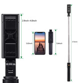 Stuff Certified® Selfie Stick Tripod with Bluetooth - Wireless Smartphone Vlog Tripod and Tripod Selfie Stick Black