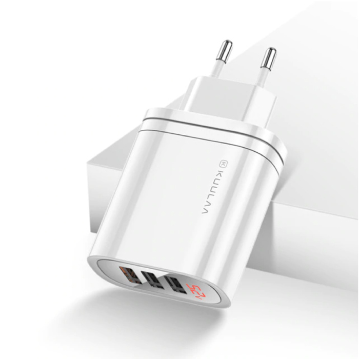 USB Stekkerlader - Quick Charge 3.0 Muur Oplader Wallcharger AC Thuislader Adapter Wit