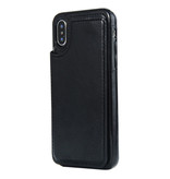 Stuff Certified® Funda con tapa de cuero retro para iPhone 5 - Funda tipo cartera Funda Cas Negro