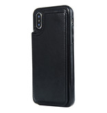 Stuff Certified® Retro iPhone 5S / SE Leder Flip Case Brieftasche - Brieftasche Cover Cas Case Schwarz