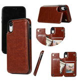 Stuff Certified® Portafoglio con custodia in pelle retro per iPhone 8 Plus - Custodia a portafoglio nera