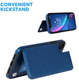 Stuff Certified® Cartera con tapa de cuero retro para iPhone XR - Funda tipo cartera Cas Case Azul