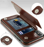 Stuff Certified® Étui à Rabat en Cuir Rétro pour iPhone 5 - Étui Wallet Cover Cas Marron