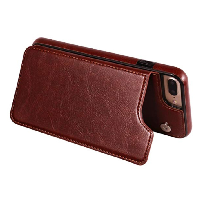 Stuff Certified® Retro iPhone XS Max Leather Flip Case Wallet - Wallet Cover Cas Case Brown