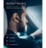 Blitzwolf BH1 Wireless Headset Earplug - Smart Touch Control TWS Auricolare Bluetooth 5.0 Wireless Bud Auricolare Auricolare Nero