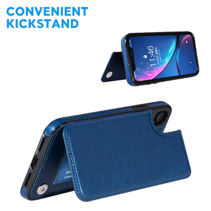 Stuff Certified® Étui à rabat en cuir rétro pour iPhone 12 Mini - Étui portefeuille noir